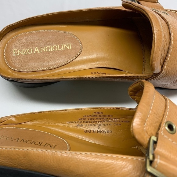 Enzo Angiolini Leather Mules Camel Colour Size 6 M - Picture 6 of 9